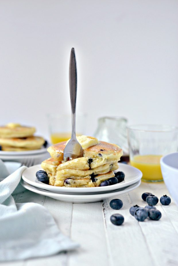 Lemon Blueberry Pancakes l SimplyScratch.com