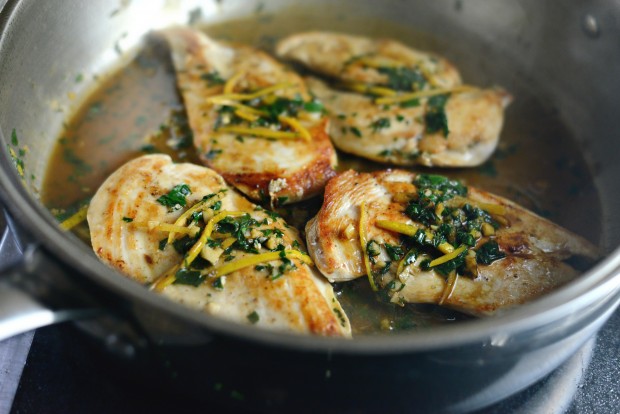 seared chicken breast with lemon herb pan sauce l SimplyScratch.com 