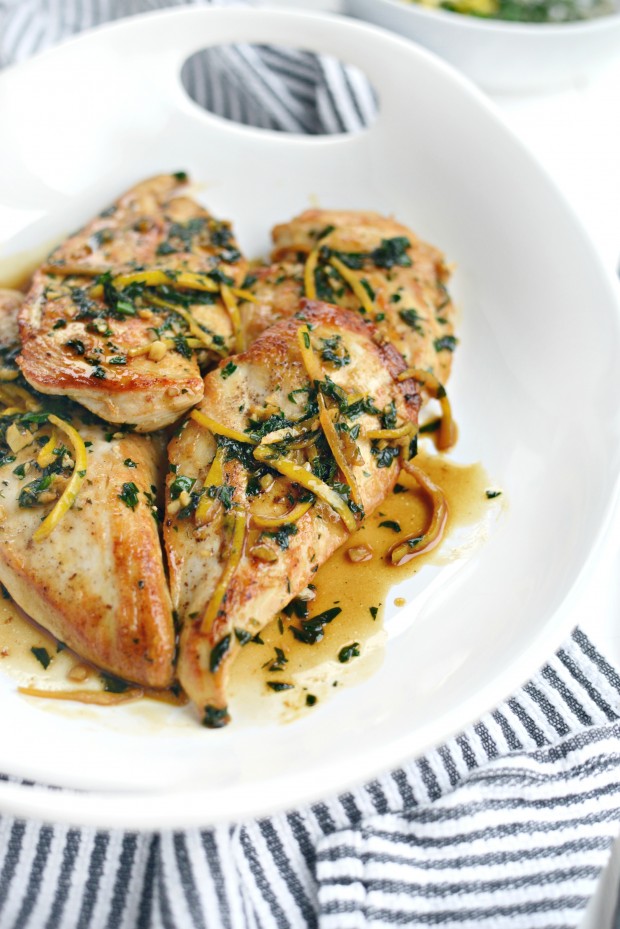 seared chicken breast with lemon herb pan sauce l SimplyScratch.com 