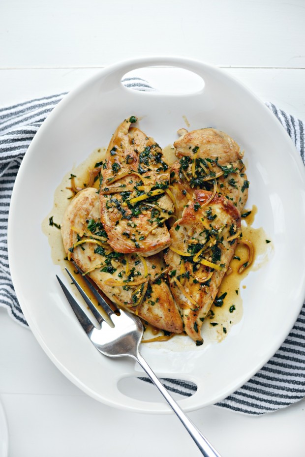 seared chicken breast with lemon herb pan sauce l SimplyScratch.com 