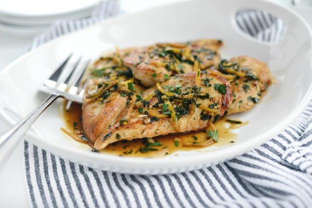 seared chicken breast with lemon herb pan sauce l SimplyScratch.com 