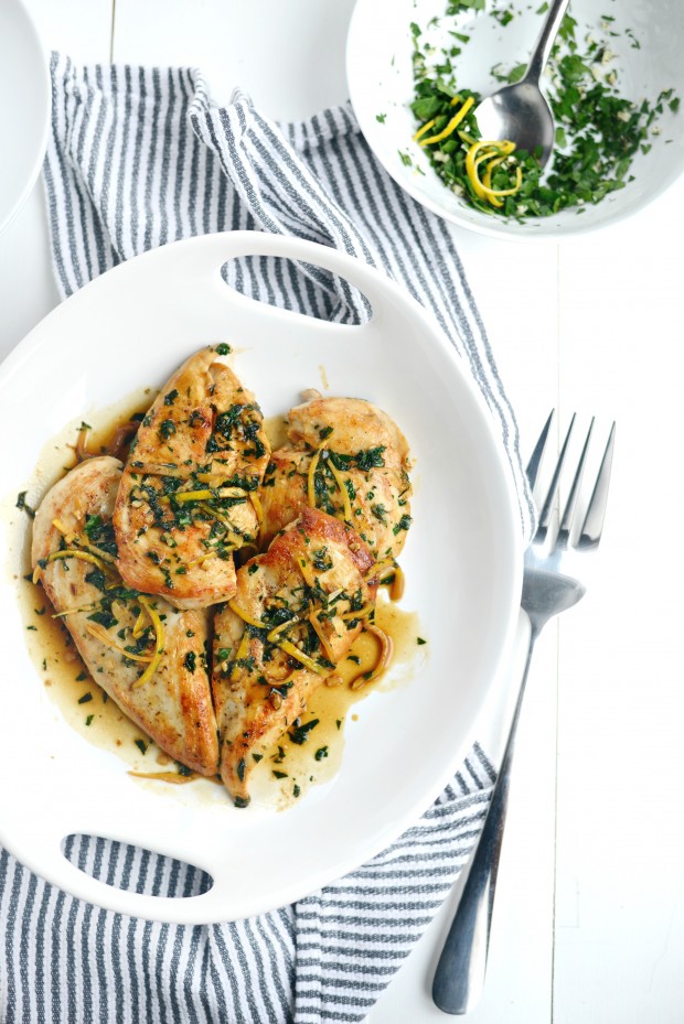 seared chicken breast with lemon herb pan sauce l SimplyScratch.com 