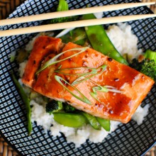 Honey-Teriyaki Glazed Salmon with Stir-Fry Veggies