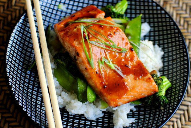 Honey-Teriyaki Glazed Salmon with Stir-Fry Veggies2