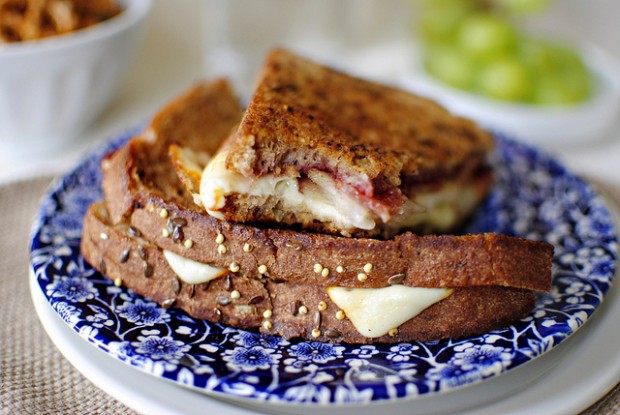 Bacon, Pear + Raspberry Grilled Cheese l SimplyScratch.com