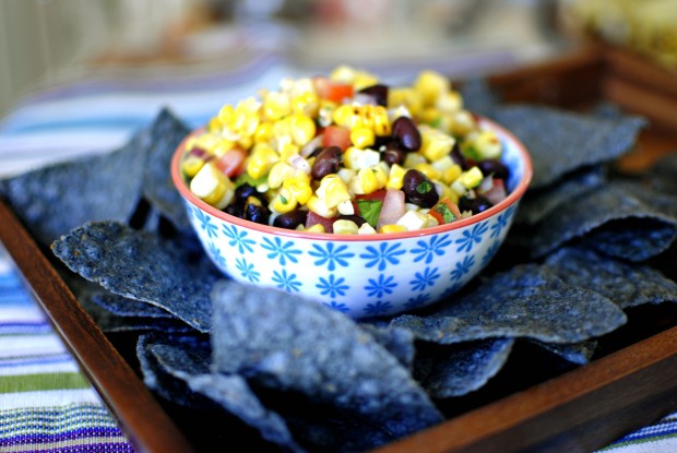 Grilled Corn Black Bean Salsa l SimplyScratch.com