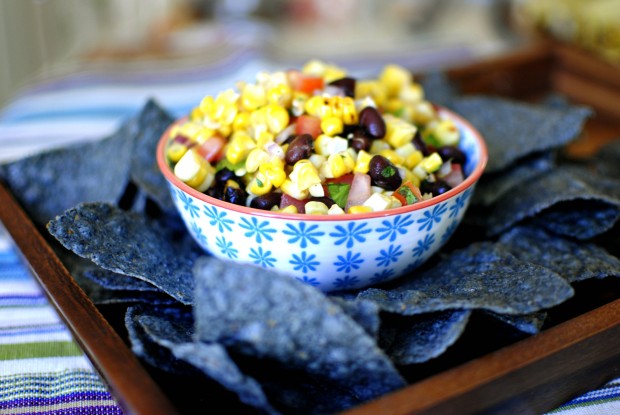 Grilled Corn Black Bean Salsa l SimplyScratch.com