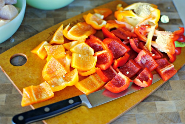 cubed peppers