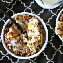 Oatmeal Brûlée with Brown Buttered Pears and Cinnamon Ginger Cream