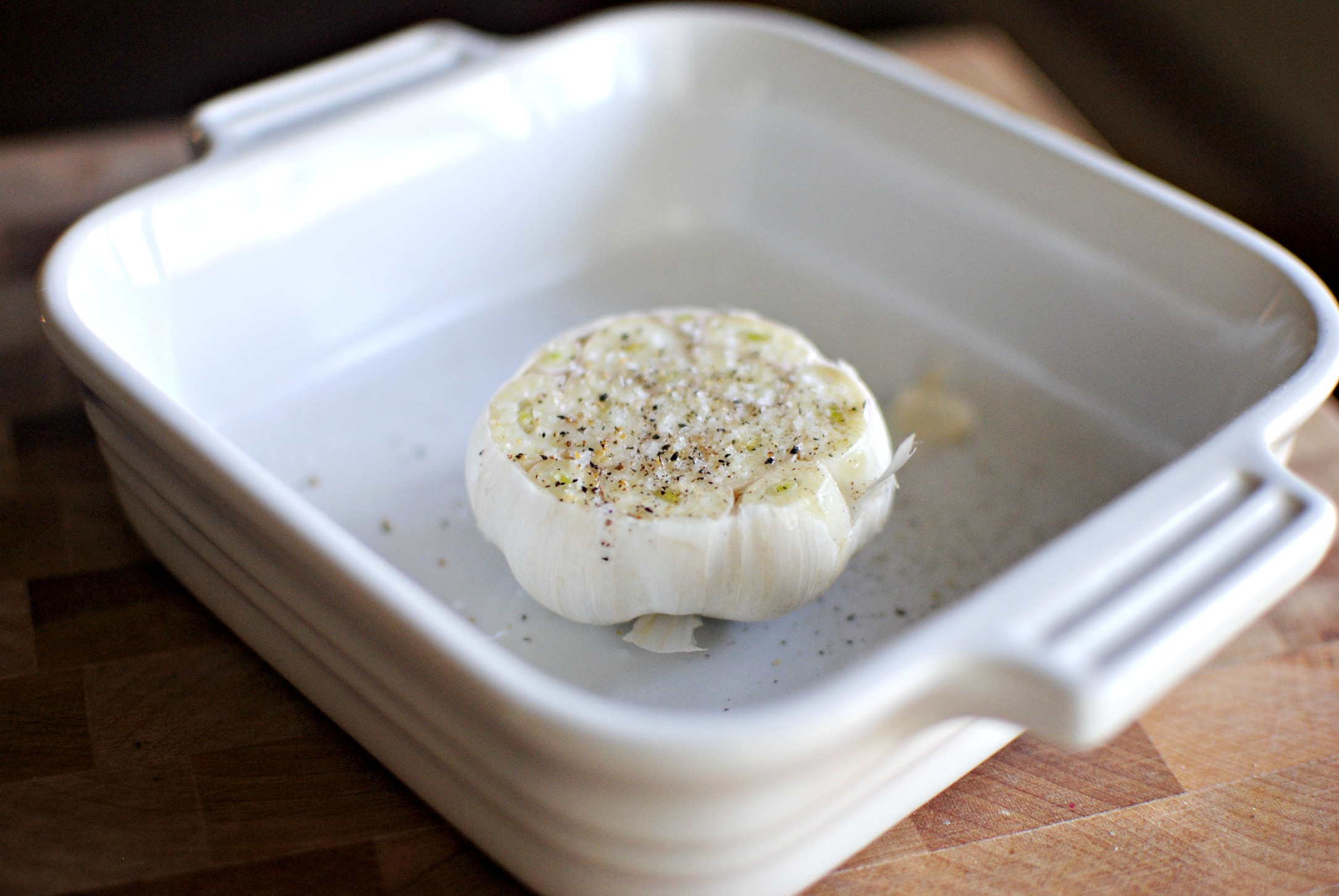 Simply Scratch garlic with olive oil, s & p Simply Scratch