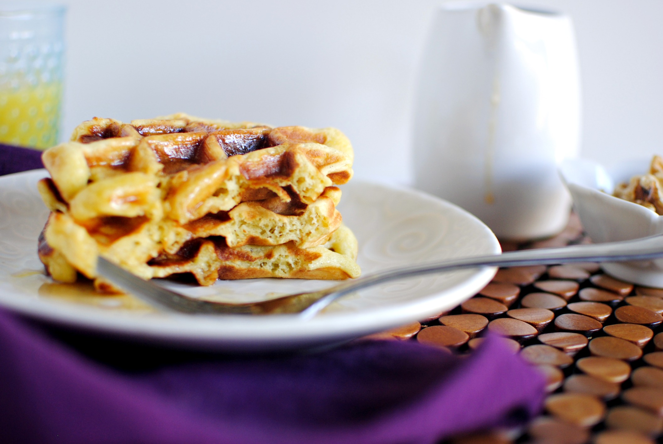 Simply Scratch Honey Buttermilk Waffles + Vanilla Maple Syrup Simply