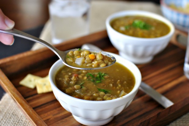 Vegetarian Lentil Soup l SimplyScratch.com