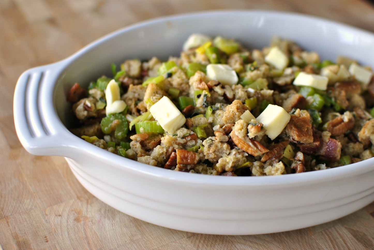 Simply Scratch Bacon Leek Stuffing with Sage and Pecans Simply Scratch