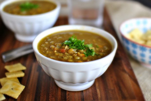 Vegetarian Lentil Soup l SimplyScratch.com