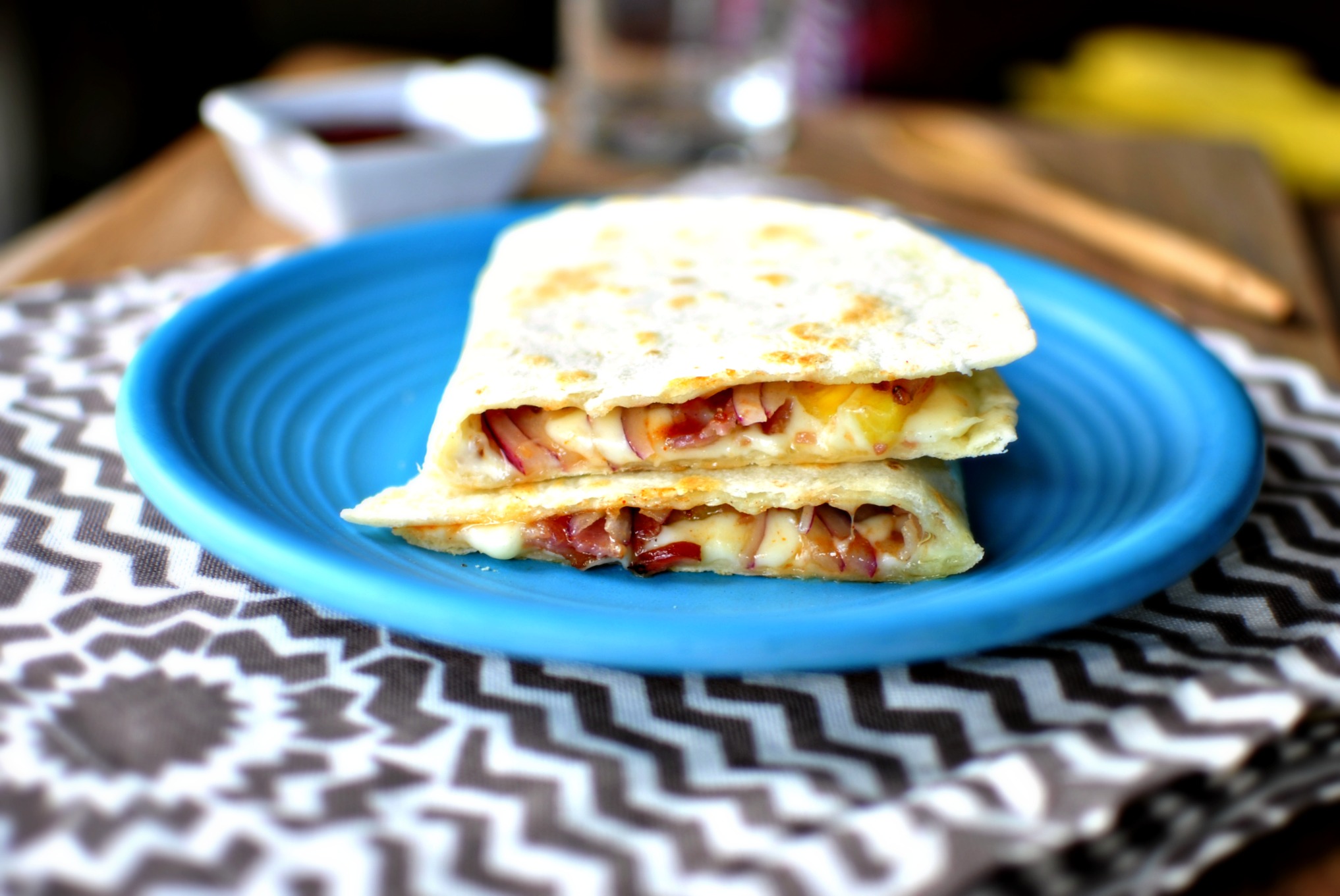 Barbecue Bacon Pineapple Quesadillas l SimplyScratch.com