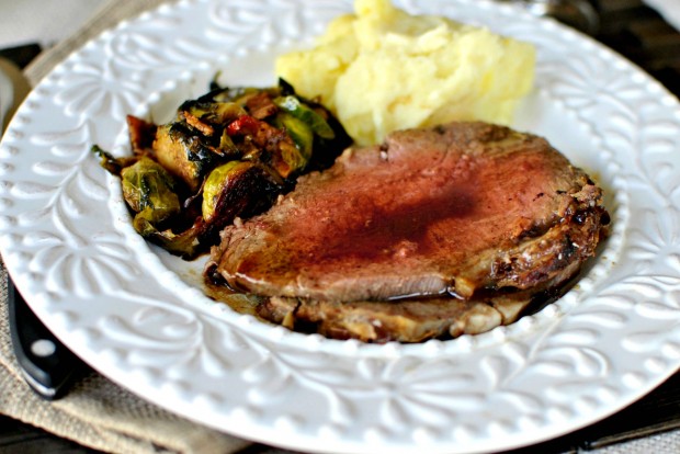 Dijon-Rosemary Prime Rib Roast with Pinot Noir Au Jus
