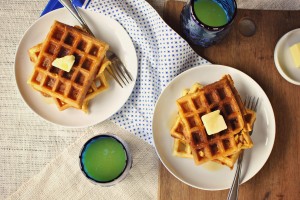 Bacon & Cheddar Cornmeal Waffles - 04
