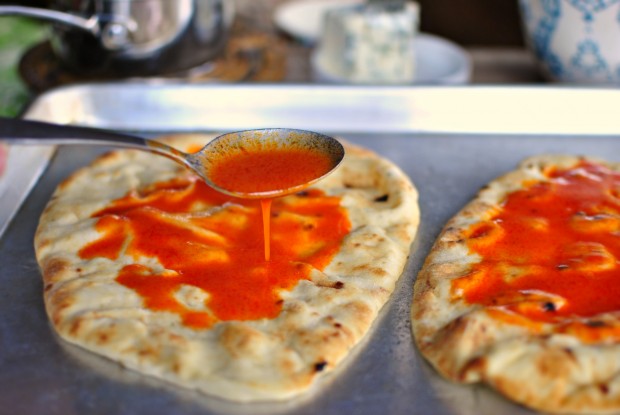 Buffalo Chicken Flat Bread Pizza - Buffalo Sauce