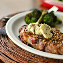 Ribeye with Caramelized Shallot & Blue Cheese Butter