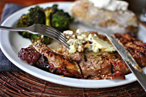 Ribeye with Caramelized Shallot and Blue Cheese Butter 2