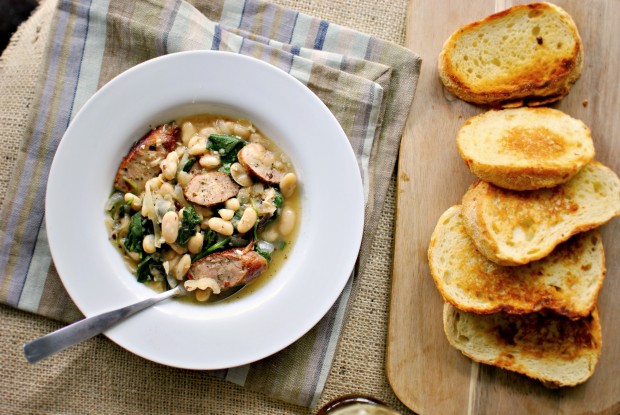 Sundried Tomato Chicken Sausage and White Bean Stew l SimplyScratch.com