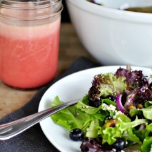 Blueberry & Pistachio Spring Salad with Pomegranate Honey Dressing