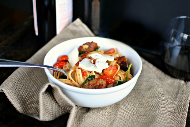 Italian Sausage, Kale and Blistered Tomato Fettuccine 1