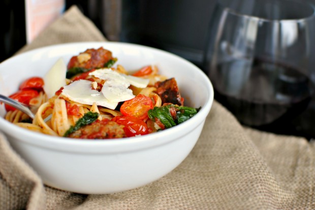 Italian Sausage, Kale and Blistered Tomato Fettuccine 3