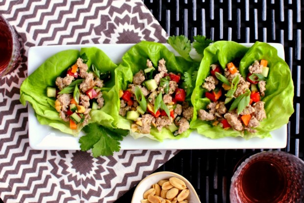 Spicy Pork and Veggie Lettuce Cups l SimplyScratch.com