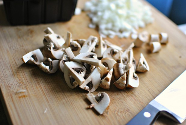 quartered mushrooms