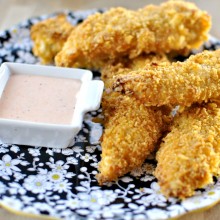 Potato Chip Crusted Chicken Tenders and Spicy Ranch Dip