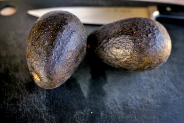 two big avocados