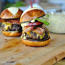 Bacon Cheddar Ranch Pub Burgers www.SimplyScratch.com