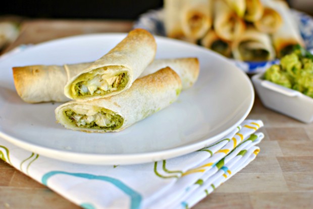 Chicken Cilantro Pesto Flautas l SimplyScratch.com