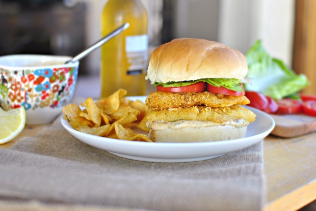 Cornmeal Crusted Fish Sandwiches l SimplyScratch.com