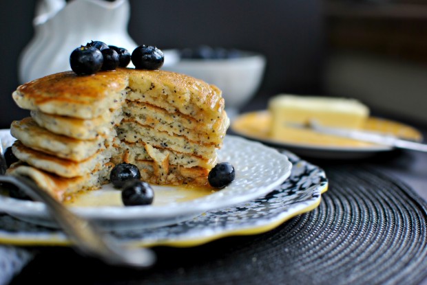 Lemon Poppy Seed Pancakes Cut www.SimplyScratch.com