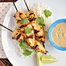 Thai Chicken Satay Skewers and Peanut Sauce