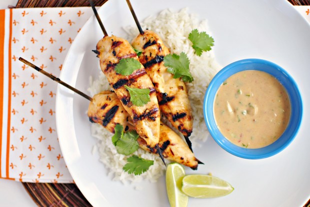 Thai Chicken Satay Skewers and Peanut Sauce