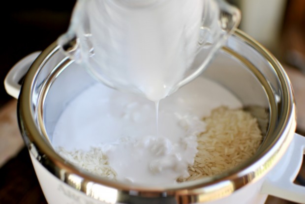 coconut milk in rice