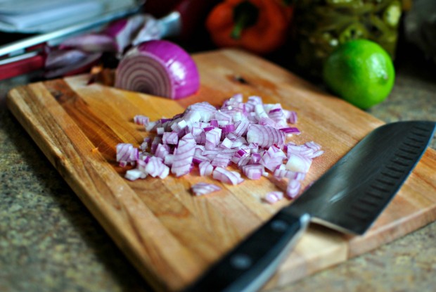 diced red onion