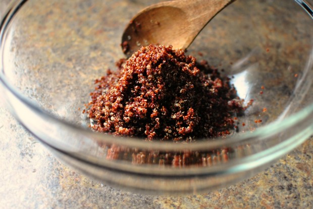 quinoa in a bowl to cool