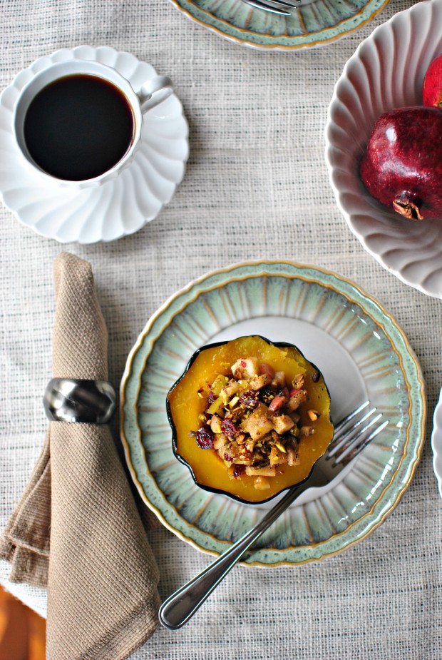 Fruit and Nut Stuffed Acorn Squash ll www.SimplyScratch.com