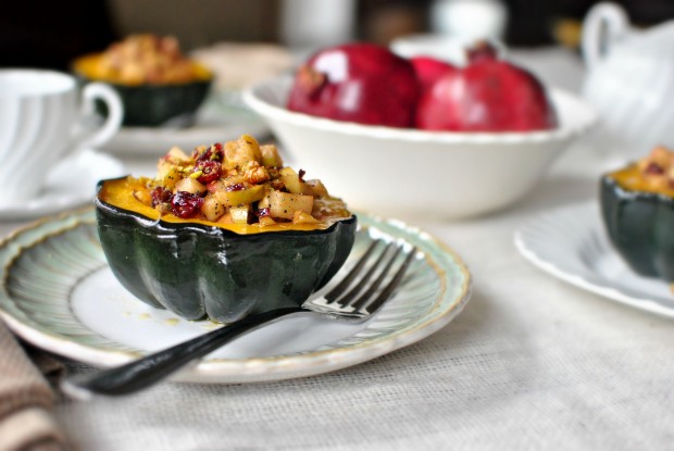 Fruit and Nut Stuffed Acorn Squash www.SimplyScratch.com