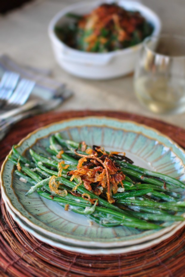 Homemade Green Bean Casserole with Crispy Fried Shallots www.SimplyScratch.com