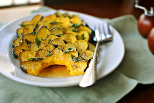 Roasted Acorn Squash with Brown Butter + Crispy Sage