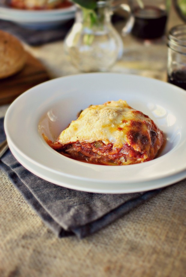 Vegetarian Spaghetti Squash Lasagna l SimplyScratch.com #meatlessmonday