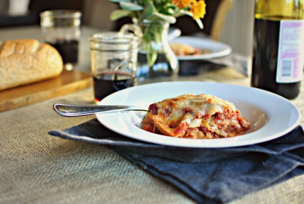 Vegetarian Spaghetti Squash Lasagna l SimplyScratch.com #meatlessmonday