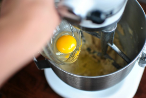 add in one egg at a time