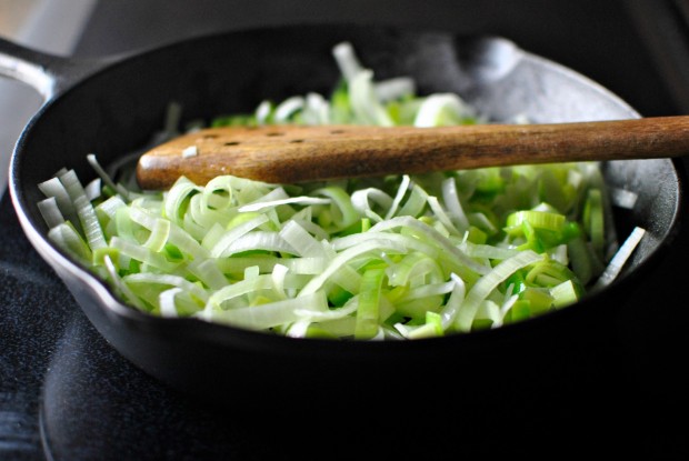 add the leeks to the butter