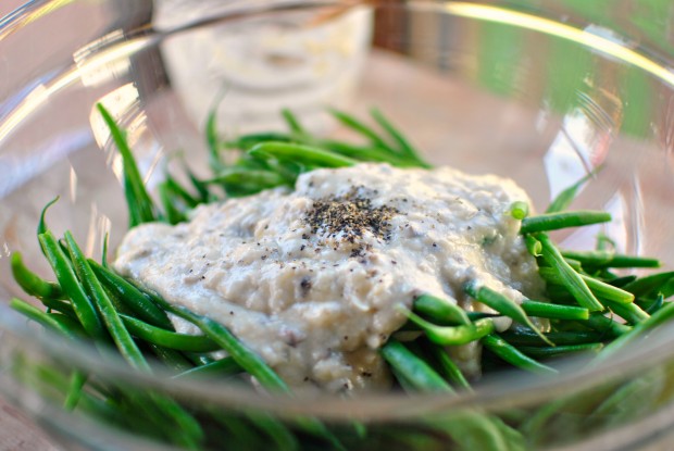 homemade cream of mushroom soup, black pepper and kosher salt